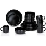 Alpina Geschirrset 16-tlg. 4 Personen schwarz
