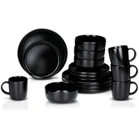 Alpina Geschirrset 16-tlg. 4 Personen schwarz