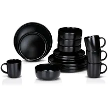 Alpina Geschirrset 16-tlg. 4 Personen schwarz