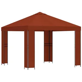 vidaXL Pavillon 3 x 3 m inkl. 4 Seitenteile Terrakotta