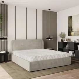 masseno Polsterbett, Beige, Holz, 140x200 cm, Schlafzimmer, Betten, Polsterbetten