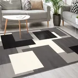 Mazovia Modern Teppich - Kurzflor - Teppich für Wohnzimmer, Schlafzimmer, Esszimmer - ÖKO-TEX Wohnzimmerteppich, Robust und pflegeleicht, Niedrige Florhöhe – Teppiche - grau 160 x 220 cm