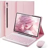 für Samsung Galaxy Tab S9 FE/S10 FE/Tab S9/Tab S8/Tab S7 Generation Hülle 10,9-11 Zoll mit Deutsche Tastatur, aufgeladener DeutscheTastatur, Bluetooth, kabelloser Maus, Magnetisch Keyboard case