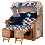 Mr. Deko bene,iving Strandkorb Komplettset Ammersee Grande XL Teak PE shell Modell 518 inkl. Liftersystem