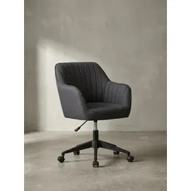 KADIMA DESIGN Retro Drehstuhl Maria Polyester grau
