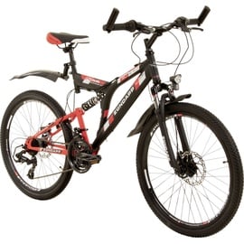 Zündapp Mountainbike Blue 5.0 MTB Fully 24 Zoll RH 43cm 21 Gang schwarz rot