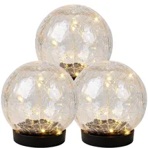 Expo Börse Solarleuchte Glas/Kunststoff D 12 cm 3er Set warmweiß