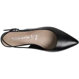 TAMARIS Damen, Sling Pump mit Blockabsatz Leder, schwarz, 41 EU