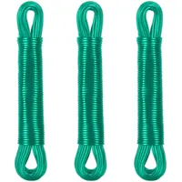 Relaxdays Wäscheleine 3er Set, 20m, Wäscheseil mit Polyesterkern, PVC,