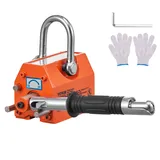 Vevor Lasthebemagnet Kranmagnet (100 kg Tragfähigkeit, 250 kg Zugkraft, -40 bis 80 °C), 4 Stk. Magnete Handgesteuertes Gabelanheben Magnetlifter Magnetheber Gelb Neodymium Lifting Magnet Werkzeug