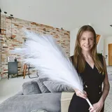 layba Pampasgras Deko in Weiß Boho Künstlpflanze - 3 Stück 100cm, Ideal für Hochzeitsdeko, Wohnzimmer & Schlafzimmer