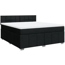 vidaXL Boxspringbett mit Matratze Schwarz 180x200 cm Stoff