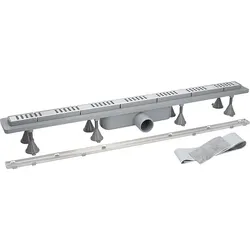 Duschrinne Basicflow mit Kragendichtung (Ausführung: Duschrinne Basicflow mit Kragendichtung 900 mm Abdichtungsfolie 1100 x 250)