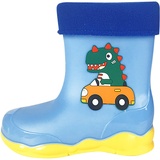 Gummistiefel für Jugendliche, kleine/große Kinder, Jungen und Mädchen, Regenstiefel, Dinosaurier, Wasserschuhe, Outdoor, rutschfest, Dinosaurier-Regenschuhe, Jungen, wasserdichte Stiefel, blau, 33 EU - 33 EU