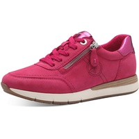 TAMARIS COMFORT Damen Sneaker flach aus Leder mit Reißverschluss, Rosa (Fuxia), 39 EU