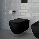 Evineo ineo5 square Wand-Tiefspül-WC mit WC-Sitz Schwarz matt