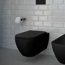 Evineo ineo5 square Wand-Tiefspül-WC mit WC-Sitz Schwarz matt