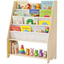 Relaxdays Kinderbücherregal 64 x 28 x 78 cm Kiefer massiv weiß