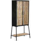 DKD Home Decor Sideboard, Rattan, Schwarz, Estándar