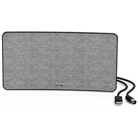 Hama Zimmerantenne Stoff-Design, DVB-T2, aktiv, Grau/Schwarz (00221087)
