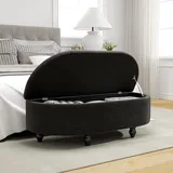 Sitzbank Mit Stauraum Sitztruhe Mit Geöffnetem Deckel, Velvet-Touch, Polsterbank