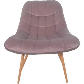 SalesFever Relaxsessel Toulon Samt 76 x 85 x 85,6 cm Rosa mit XXL-Steppung