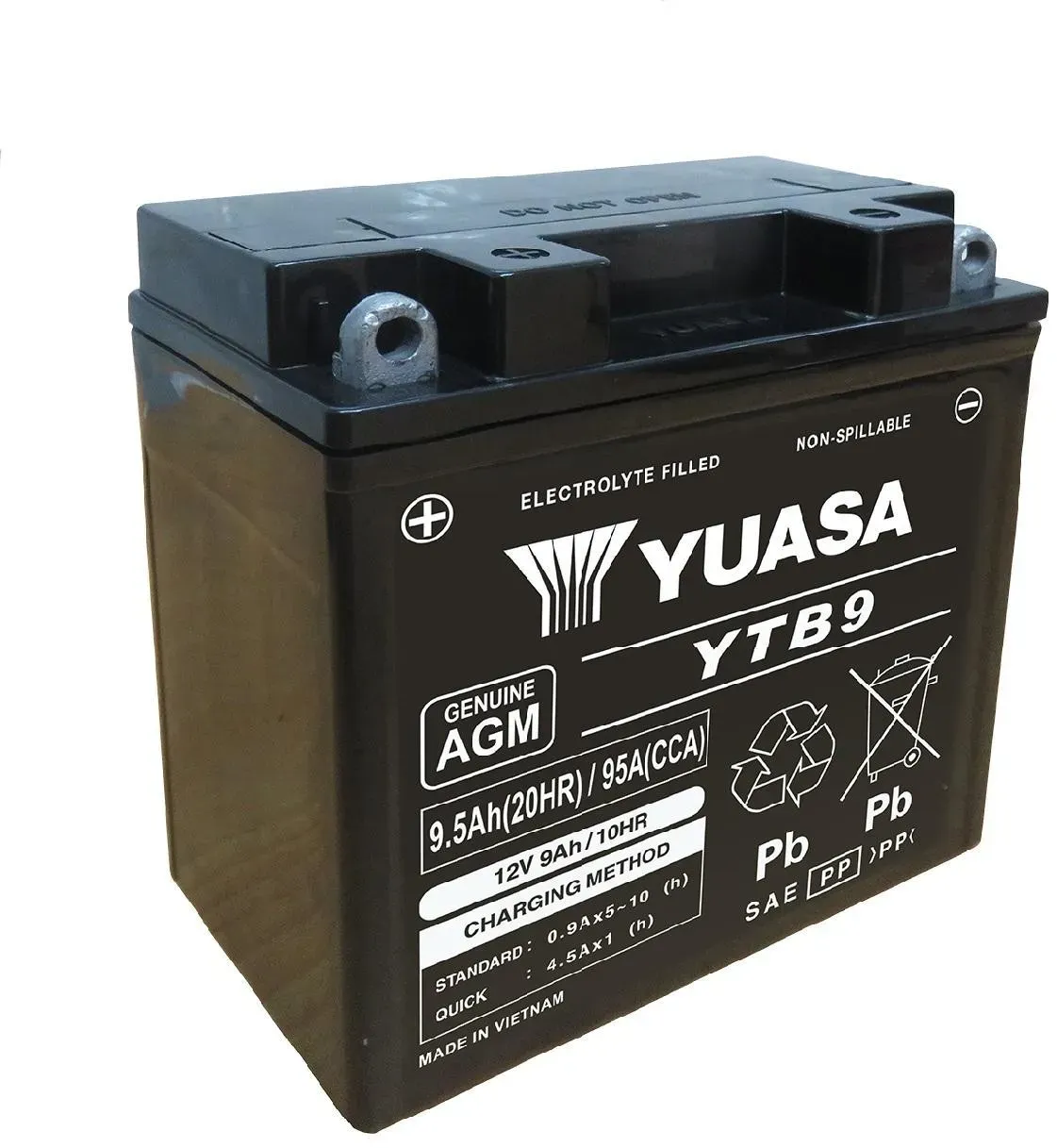 YUASA YTB9 12V 9Ah 95A Starterbatterie 10Ah für MASH MOTORCYCLES