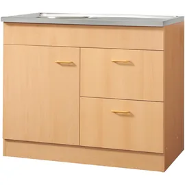 kochstation Spülenschrank KS-Elster 100 x 60 x 85 cm Braun