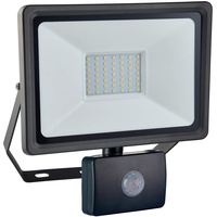 as - Schwabe Chip-LED Arbeitsleuchte mit Bewegungsmelder – 50 W Baustrahler mit Halterung – LED Spot geeignet als Arbeitslicht – LED Leuchte für die Außenbeleuchtung – IP65 – Schwarz I 46335