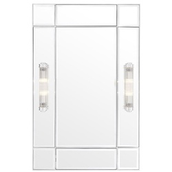 Casa Padrino Luxus Wandspiegel mit Licht Silber 90 x 13 x H. 140 cm - Luxus Qualität