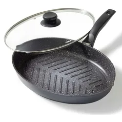 STONELINE® Fischpfanne, Schnitzelpfanne, 35x24 cm, mit Deckel, Induktion und Antihaftbeschichtung
