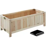 Tectake Hochbeet, Braun, Holz, Patchwork, Quadratisch, 70x25x30 cm, Gartenzubehör, Hochbeete