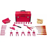 Bernstein Werkzeugkoffer Leder rot 440 x 175 x 310 mm bestückt