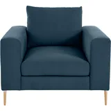 OTTO products Loungesessel "Finnja", blau (dunkelblau), B:105cm H:83cm T:103cm, Luxus-Microfaser: aus recycleten Textilien (100% PES), Sessel, Lounge-Sessel, mit Recycling-Bezug