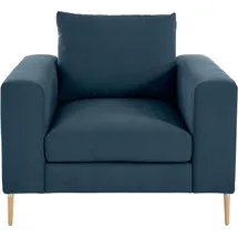 OTTO products Loungesessel "Finnja", blau (dunkelblau), B:105cm H:83cm T:103cm, Luxus-Microfaser: aus recycleten Textilien (100% PES), Sessel, Lounge-Sessel, mit Recycling-Bezug
