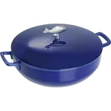 Staub 40510-326-0 Fisch Cocotte 28 cm Gusseisen Induktionsgeeignet Dunkelblau, Pfanne + Kochtopf, Blau