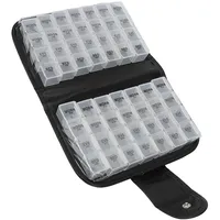 Medikamenten-Organizer-Box, tragbar, großes Fach, monatlicher Pillen-Organizer 4-mal täglich mit herausnehmbaren einzelnen Pillenbehältern, Reise-Pillenbox-Organizer für Vitamine