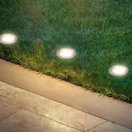 Briloner Connect to Shine 3er Set LED Bodeneinbaustrahler mit Bodenhülse, IP67 12 V 3er-Starterset - 4,5cm Topf