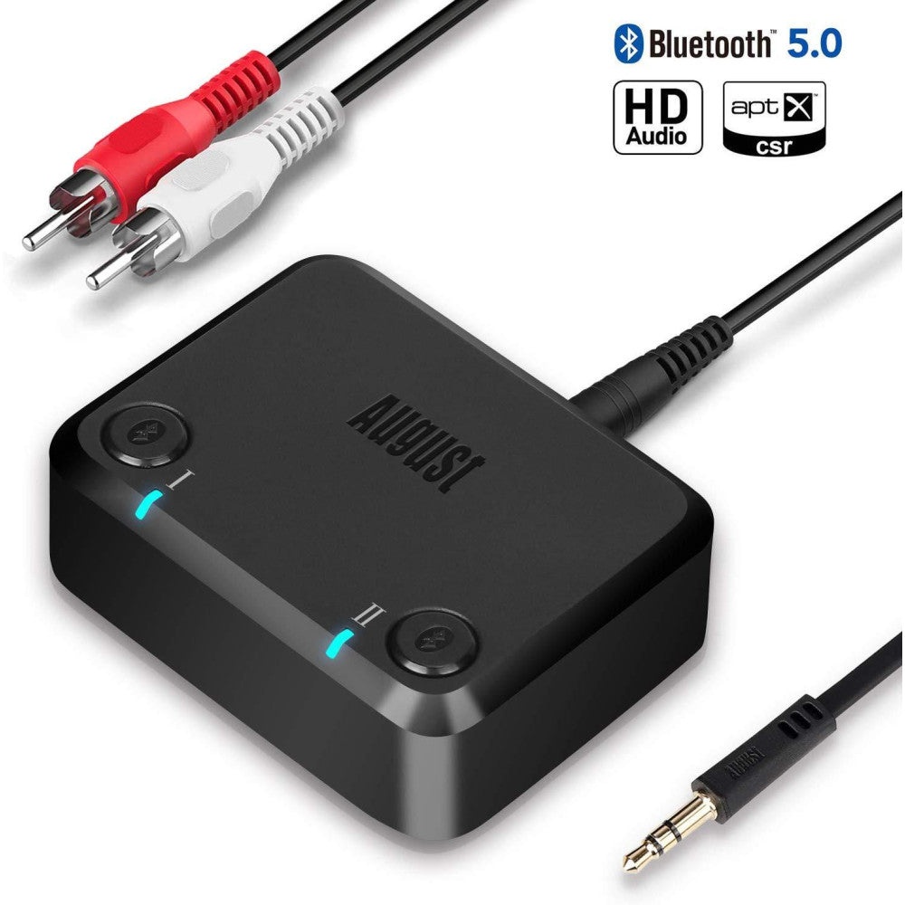 August Bluetooth Receiver MR270 - HD Bluetooth Audio Dual Transmitter Sender