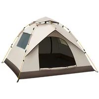 GImLy Camping Zelt Automatisches Pop Up Sofortzelt 2 Oder 4 Personen Zelt Wasserdicht Ultraleichte Kuppelzelt UV Schutz Zelt Mit Tragetasche Für Trekking Familien Rucksackreisen,Beige,2 People