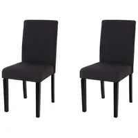 MCW 2er-Set Esszimmerstuhl Stuhl Küchenstuhl Littau ~ Textil, schwarz,