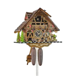 Engstler -Kuckucksuhr Fachwerk Acrylglas Front 8-Tage Laufwerk 35cm- 2651/8