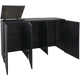 Mendler 3er-Mülltonnenverkleidung HWC-E25 schwarz