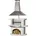 Grillkamin Venedig mit Edelstahlhaube 110 x 65 x 210 cm weiß/Edelstahl