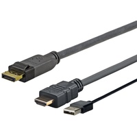 Vivolink PROHDMIUSBDP3 Videokabel-Adapter DisplayPort HDMI + USB Schwarz