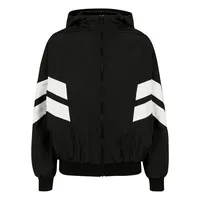 URBAN CLASSICS Crinkle Batwing Jacke Black / White L