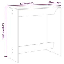 vidaXL Bartisch 102 x 50 x 103,5 cm Grau
