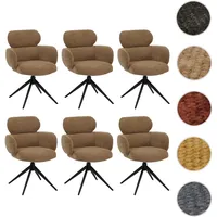 Mendler 6er-Set Esszimmerstuhl HWC-O77, Küchenstuhl Stuhl, drehbar Auto-Return, Stoff