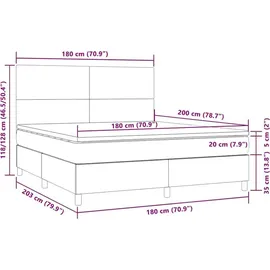 vidaXL Boxspringbett 180 x 200 cm Dunkelgrün