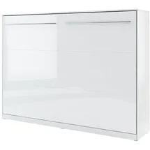 Mirjan24 Schrankbett Concept Pro II Horizontal (mit integriertem Lattenrost) Größe: 90, 120, 140/200 cm, Fronten in Hochglanz weiß 159 cm